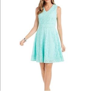 Charter Club size SP mint green fit and flare lace dress